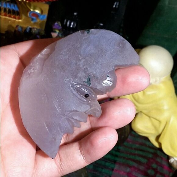 130.4g Amethyst Moon Totem Figurine - Picture 5 of 6